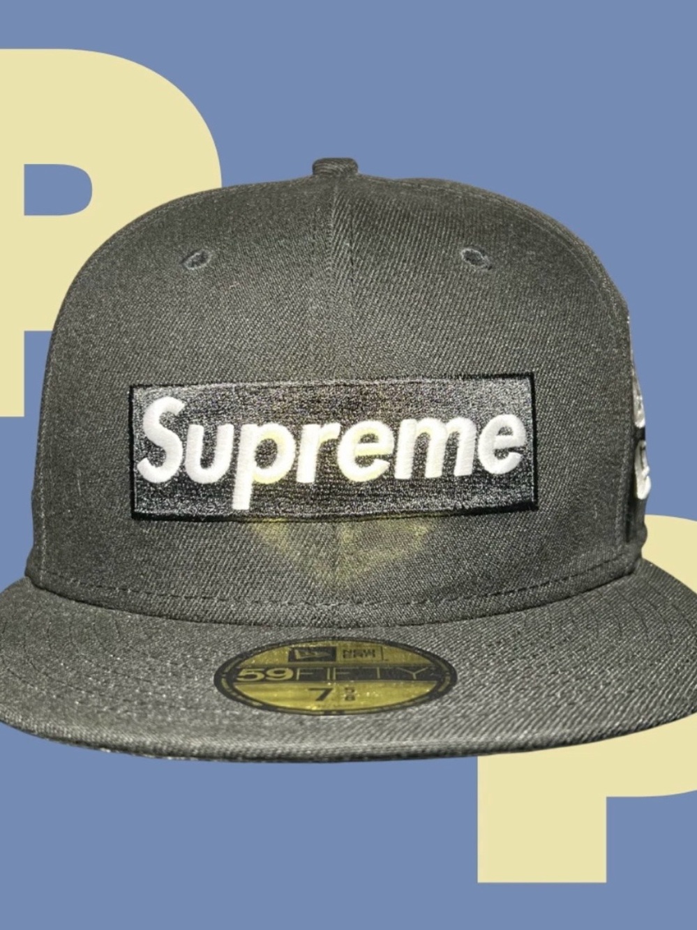 Supreme Jerseys Box Logo New Era Fitted Hat (7 5/8)